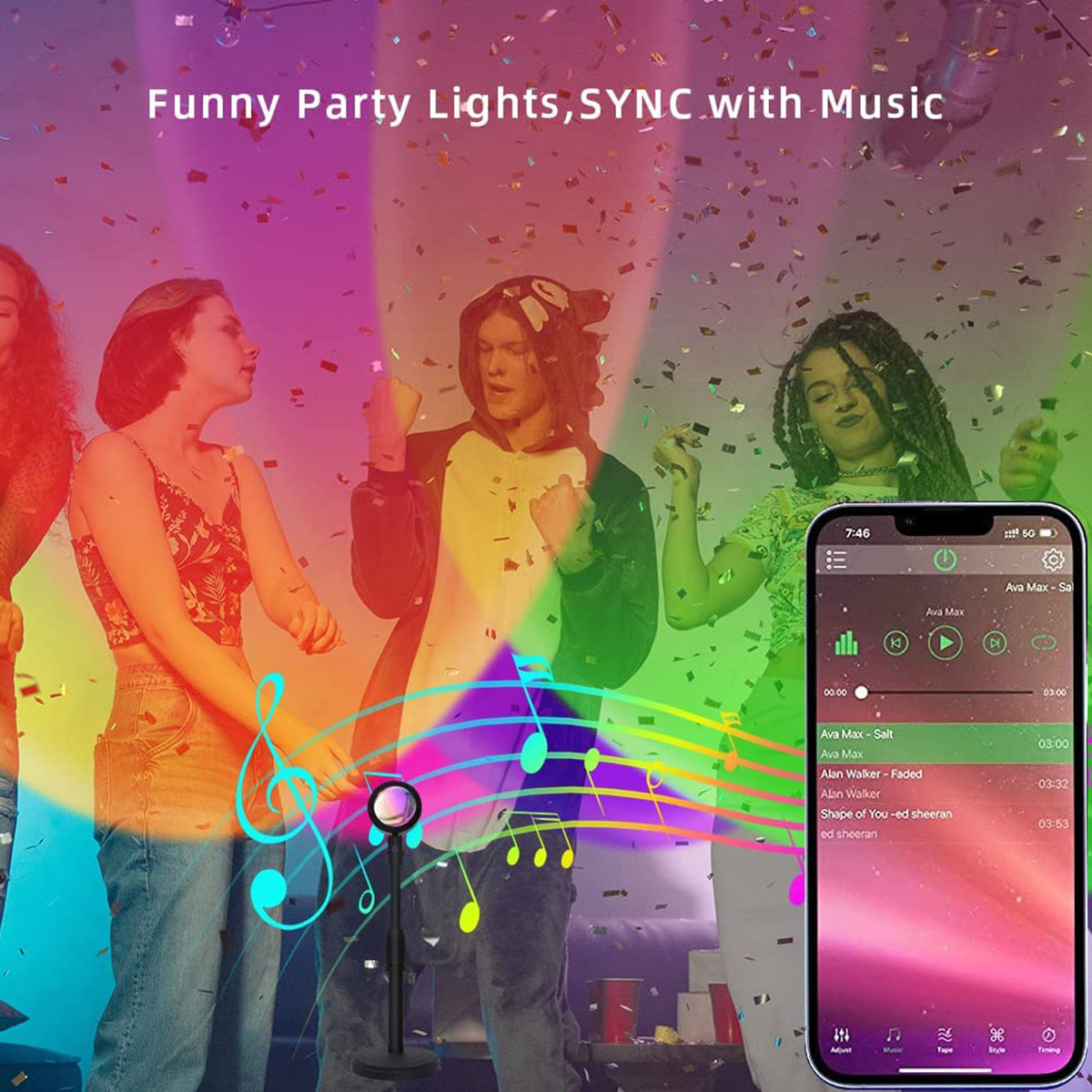 Children's Room Night Light, Ambient Light, Sunset Light Temu