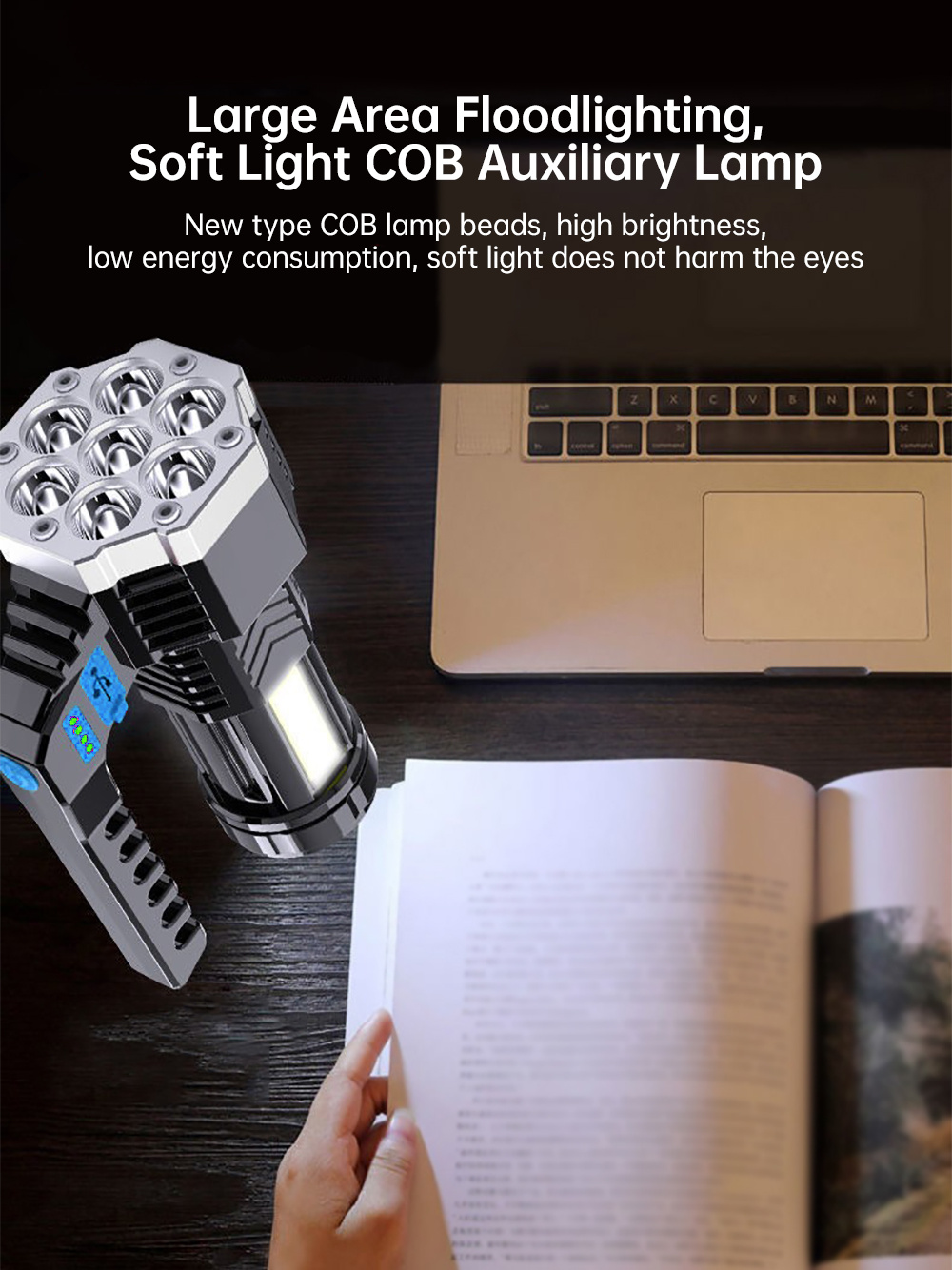 Linterna de Trabajo Led Cob Recargable USB 500 Lumen 8W KOMA TOOLS
