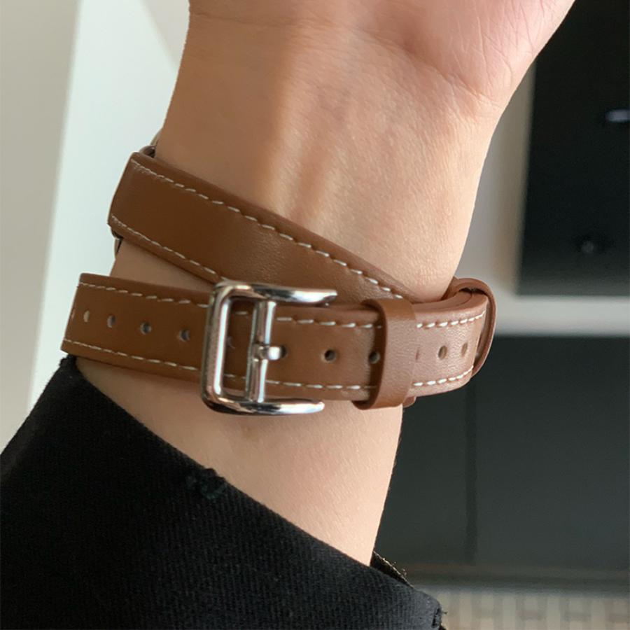 

Double Tour Artificial Leather Watch Strap For Watch 49mm 45mm 42mm 44mm Series 8 7 6 Se 5 4 3 2 38mm 40mm, Without Watch