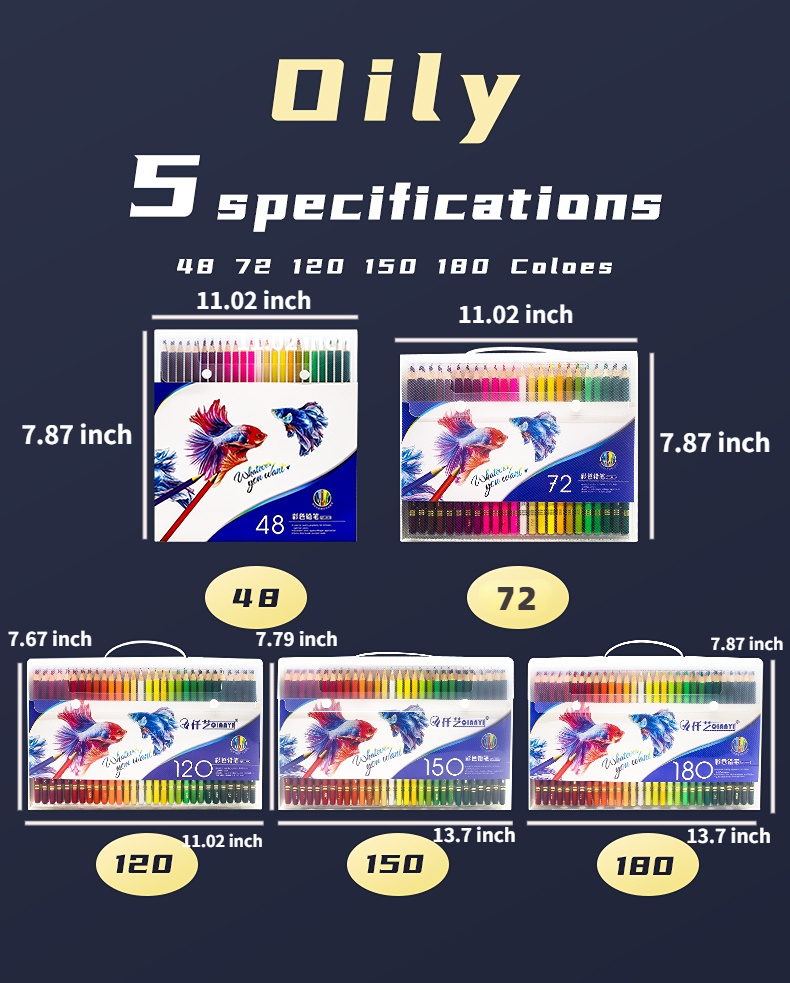 120/150 Color Pencils Profesional Set 36-72 Colors Oil Colored Pencil Soft  Core Ideal for
