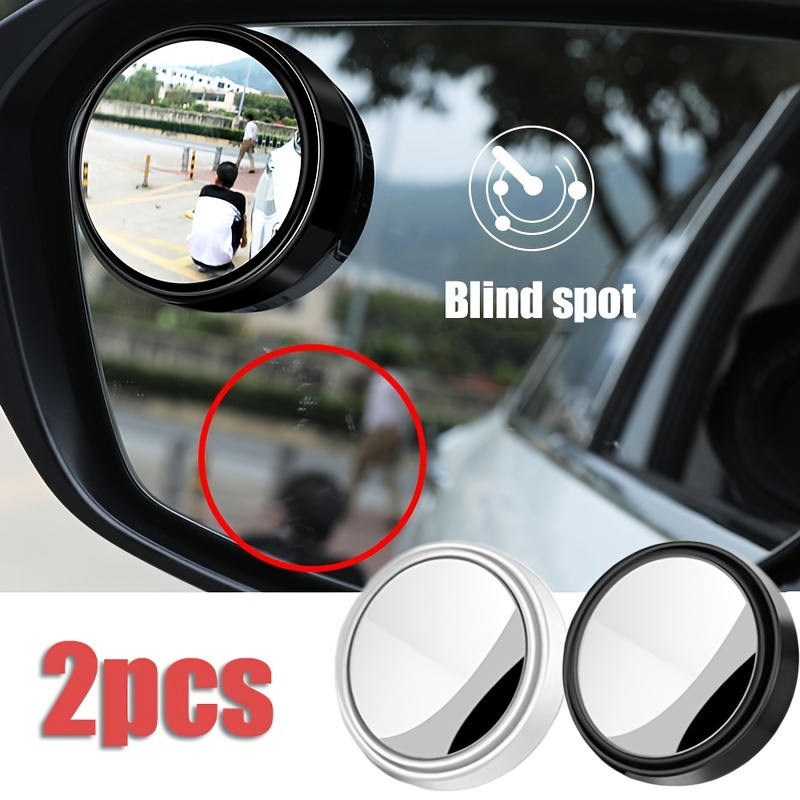 Upgrade Your Driving Experience with 2 Pcs Blind Spot Mirrors - HD Glass  Convex 360° Wide Angle View!