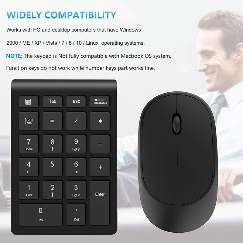 Wireless Number Pad Mouse Combo Portable Ultra .4ghz Temu United