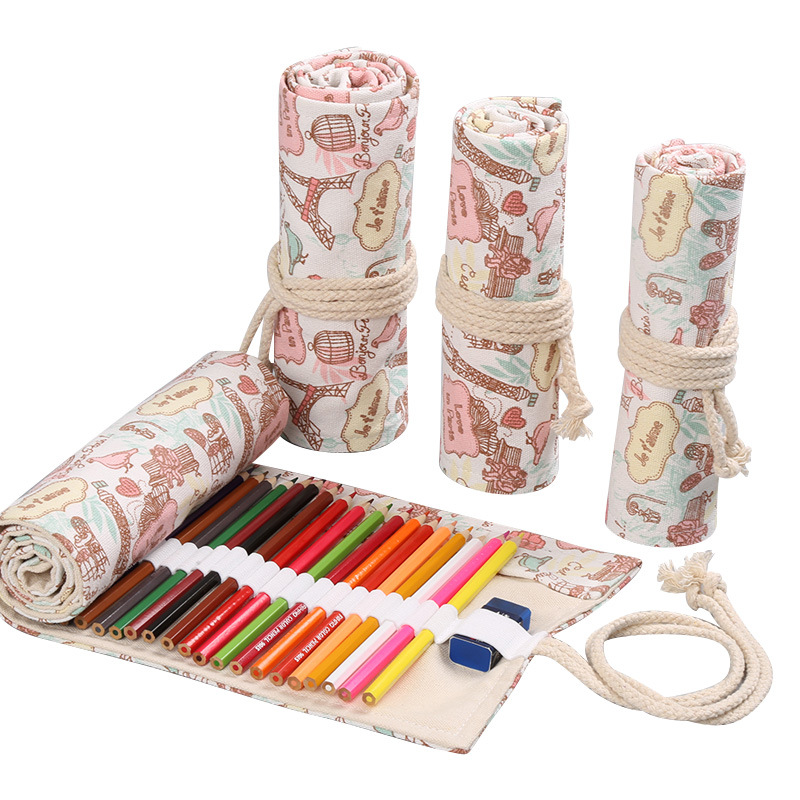 Pencil Roll Wrap,Drawing Coloring Canvas Pencil Roll 36/48/72