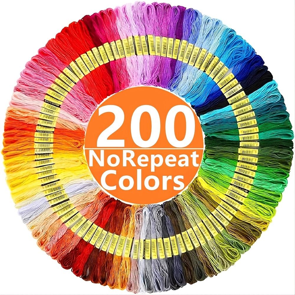 

200 couleurs fil à broder 8M fil point de croix coton couture écheveaux fil à broder Kit bricolage fil à coudre