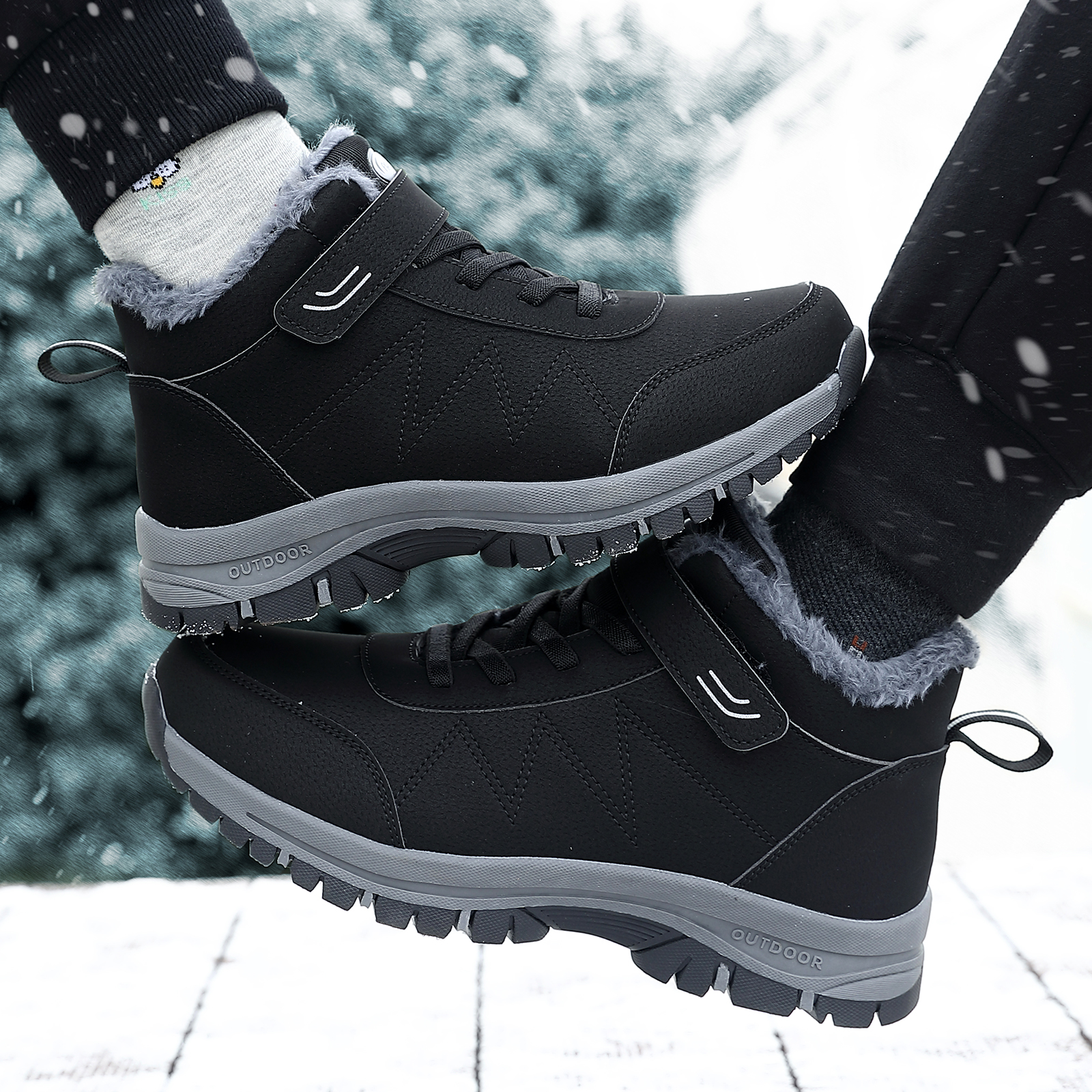  Lfzhjzc Womens Winter Boots, Waterproof Warm Womens Snow Boots,  Anti-Slip Lightweight, Full Plush Lining, Outdoor Walking Ankle Booties  (Color : Black, Size : 6) : Clothing, Shoes & Jewelry