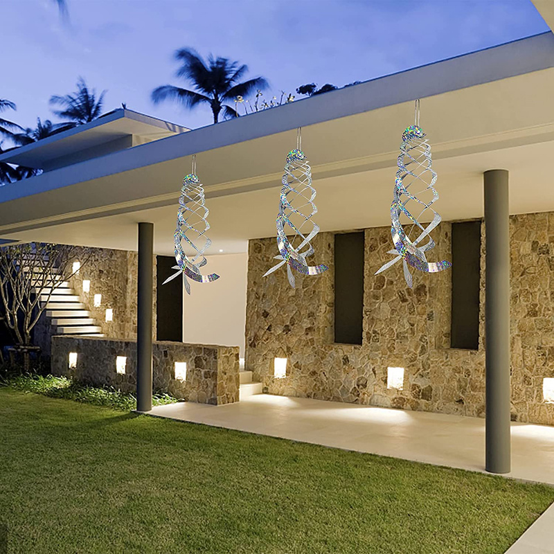 3/4/6/8pcs, Bird Repellent Spiral Reflectors Silver Mylar Spinner