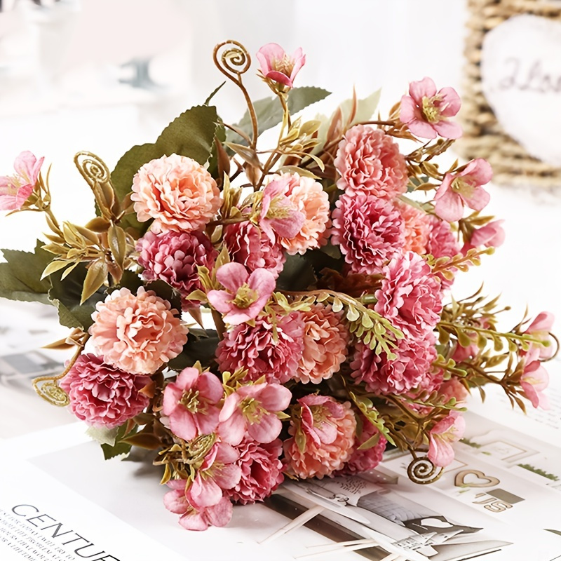 

1pc Retro Peony Hydrangea Plastic Flower Arrangements - Perfect Indoor Decoration And Mother's Day/birthday Gifts