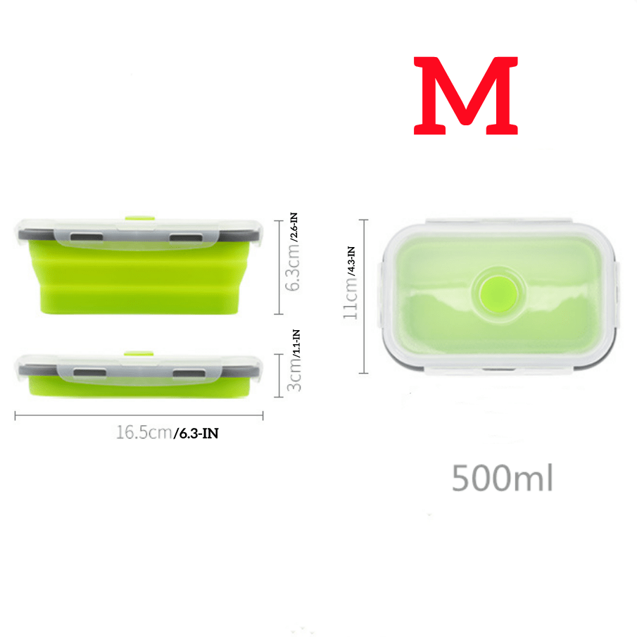 IvyMei Set of 4 Collapsible Food Storage Containers with Lids Portable  Silicone Food Containers Microwave Freezer Safe Lunch Box