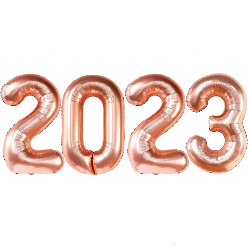 1pc Rose Gold Balloons 40 Inch New Years Eve Party Supplies 2023 Rose ...