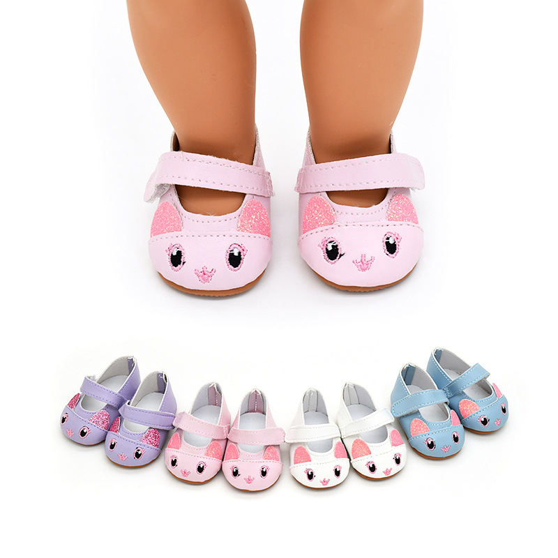 18&*; Girl/American Doll Shoe Set for 46cm/43cm (18&*;/18&*;)  Pink/White/Purple/Blue Cute /Bunny//Heart Bow Shoe Styles, Compatible