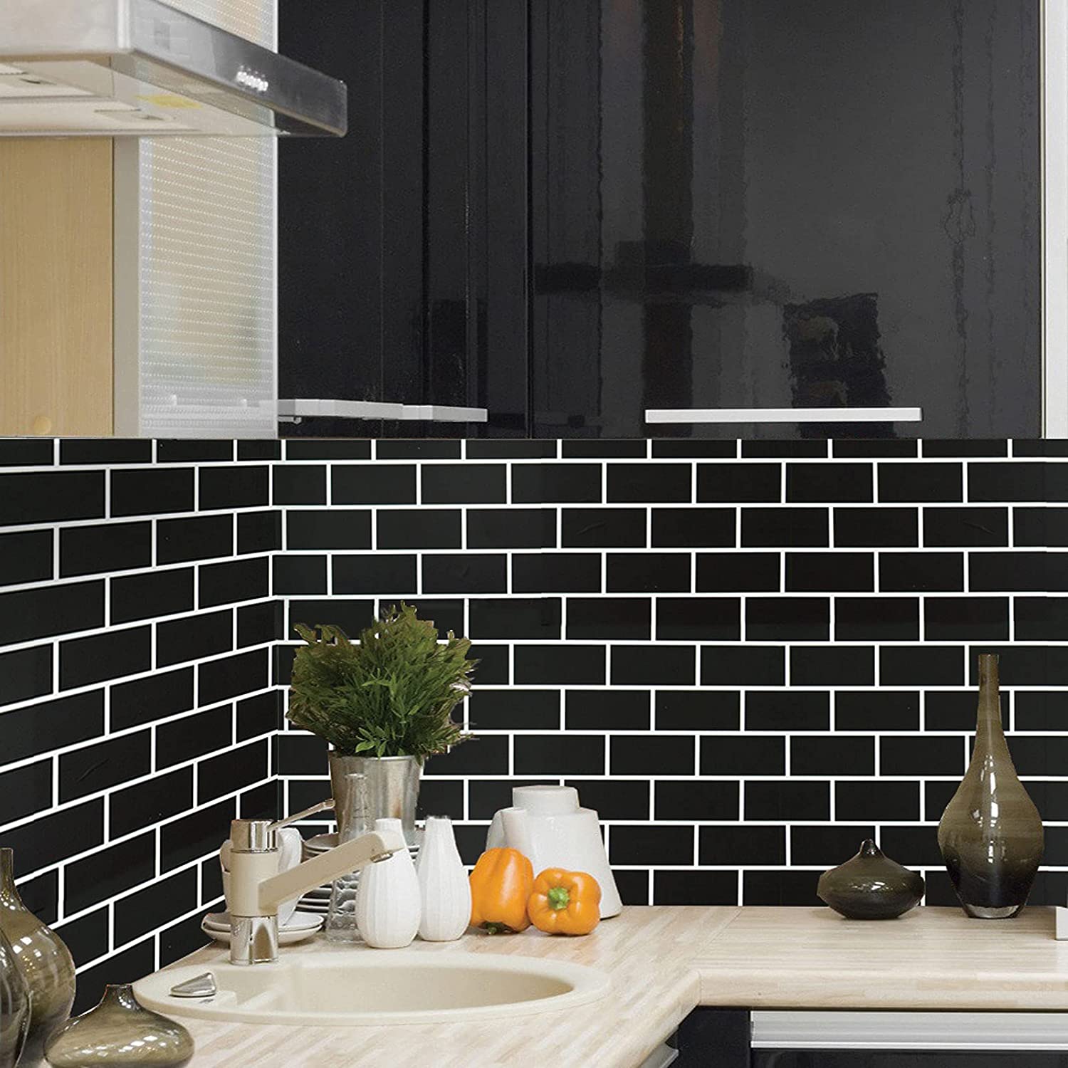 Vintage Black Brick Wallpaper Peel Stick Self adhesive Temu