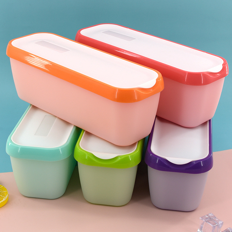 Ice Cream Storage Tubs, Home Kitchen Rectangular Ice Cream Box, Plastic Pp  Storage Box, Ice Cream Box, Home Kitchen Storage Box, Ice Cream Container  With Lid For Home Kitchen, Thanksgiving Chrismas Halloween