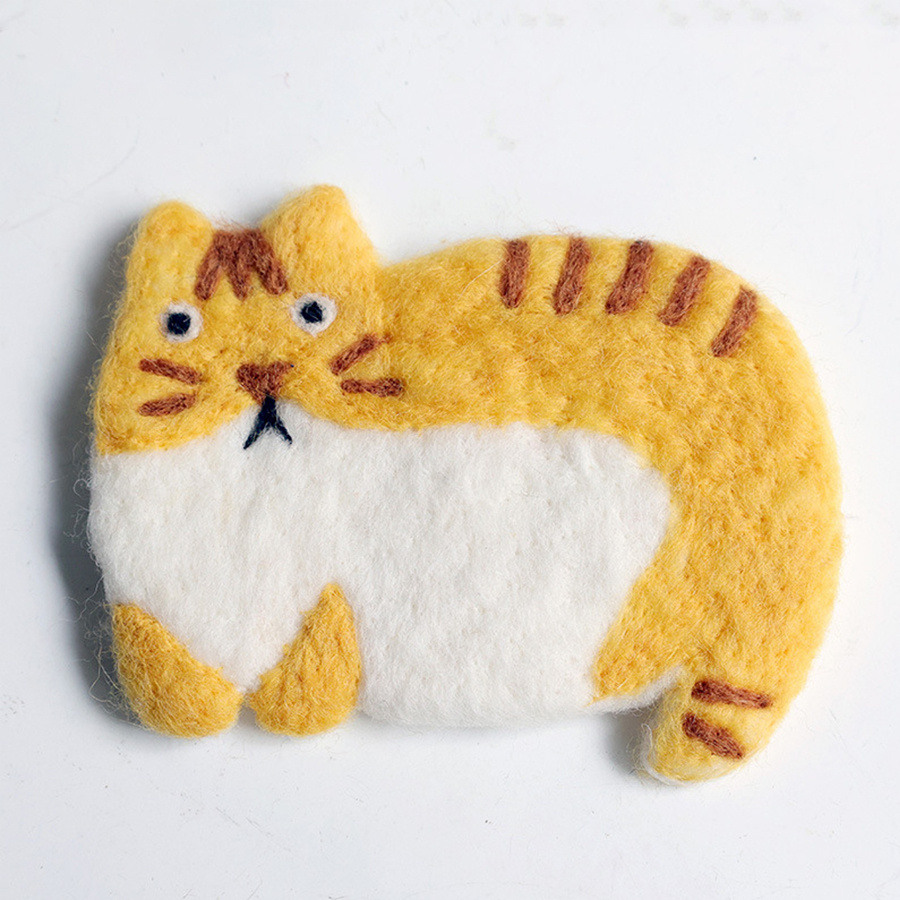 Cat Coasters, Felted Coasters, Felted Cat Coaster, Wool Felt Coaster,  Coasters Set, Handmade Drink Coasters, Tea Coaster, Holidays Gift 