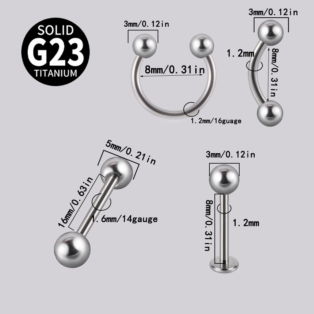 Mens Piercings Jewelry Labret Eyebrow Piercing Horseshoe Septum