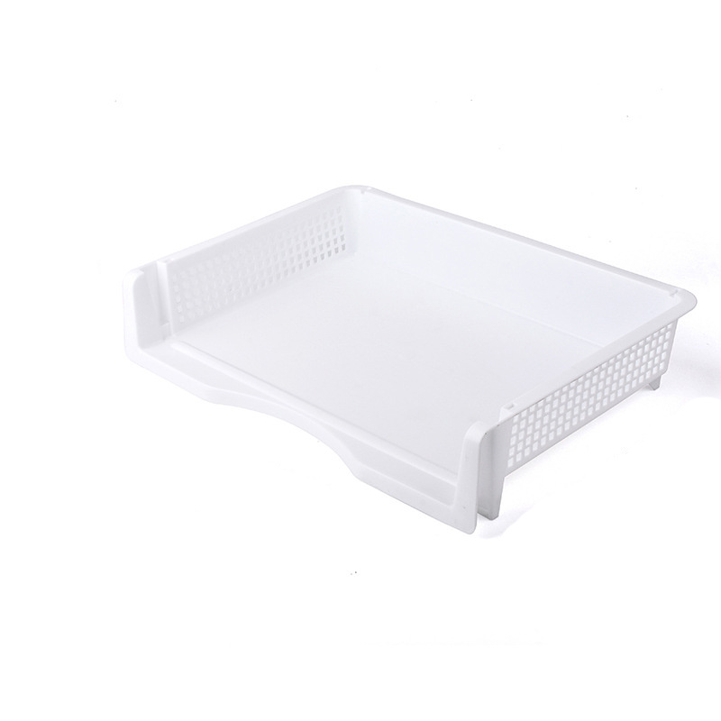 Bekith 4 Pack Plastic Storage Tray Basket, A4 Paper Organizer Classroom  Office School File Holder, 14 Inches x 10 3.4 Inches, White