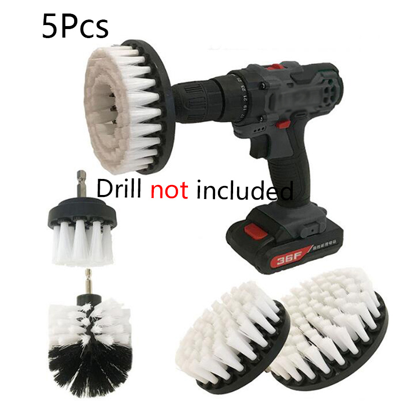 Drillbrush Softer Bristle Scrub Brush 5 Round with Power Drill Attachment