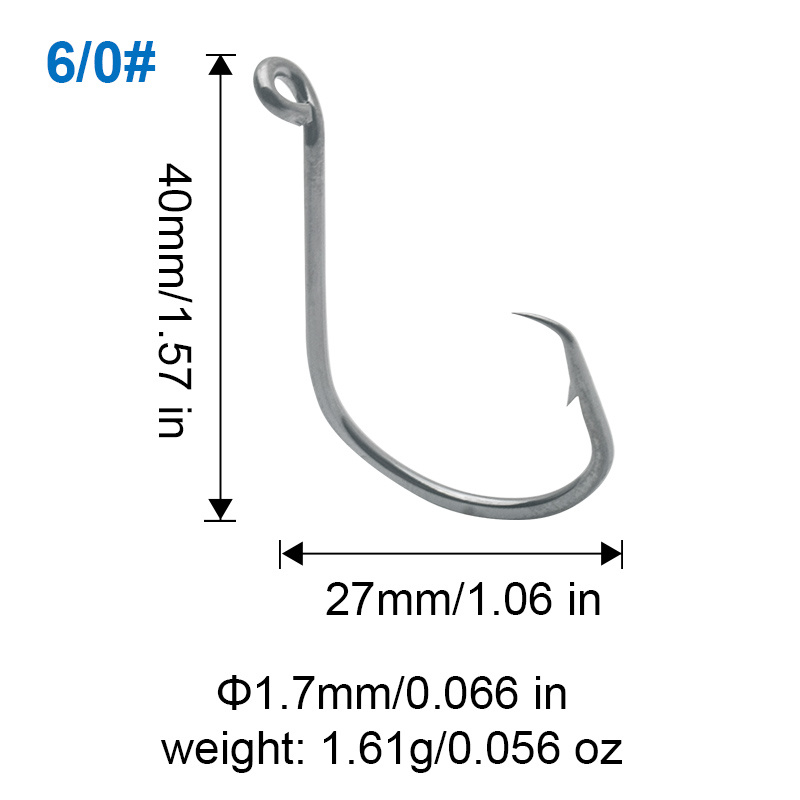 10pcs Loose Fish Hook, Crooked Mouth, Barbed Fish Hook, Sea Bass * Fish  Hook, String Hook, Anchor Fish, Long Handle Hook