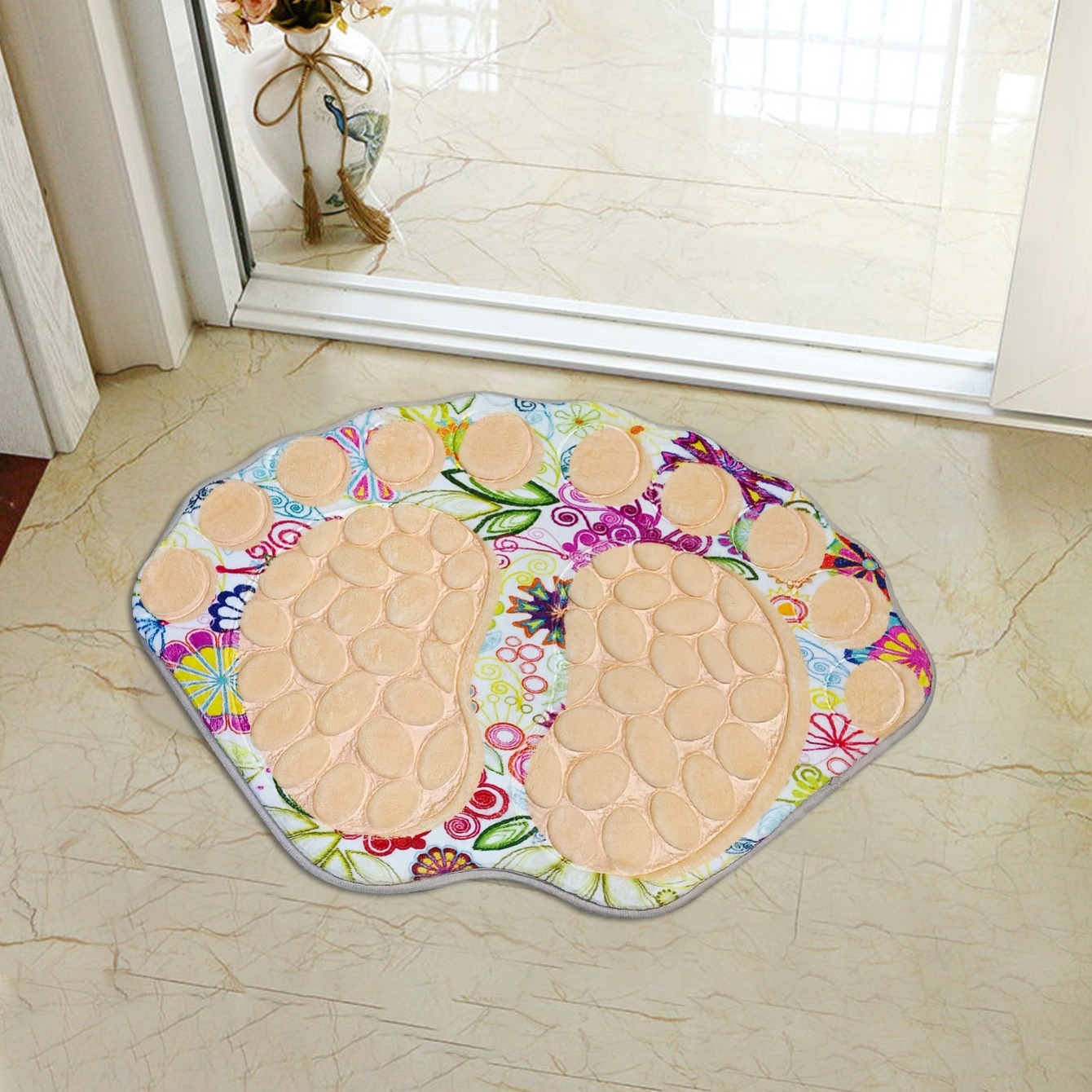 Cobblestone Patterned Bathroom Rug, 3d Big Feet Indoor Mat, Entrance Door  Mat, Carpet Non-slip Mat Indoor Mat - Temu