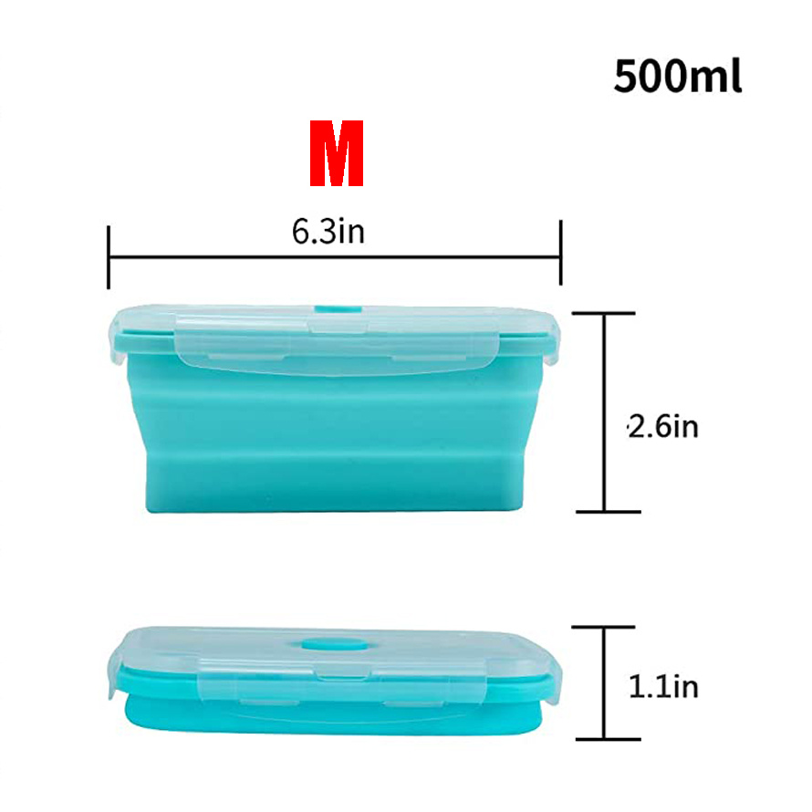 Silicone Lunch Boxes, Foldable Food-grade Microwave Silicone Lunch Boxes,  Refrigerator Storage Boxes, Crisper Plastic, Bpa-free, Leftover/pre-meal  Lunch Box Containers, Kitchen Accessories, For Halloween, Thanksgiving,  Christmas Gifts - Temu