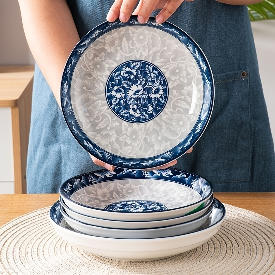 Crockery Set With Hand-painted Blue and White Flowers, Table Service: Large  and Small Plate Soup/cereal Bowl for 2, 4 or 6 People -  New Zealand