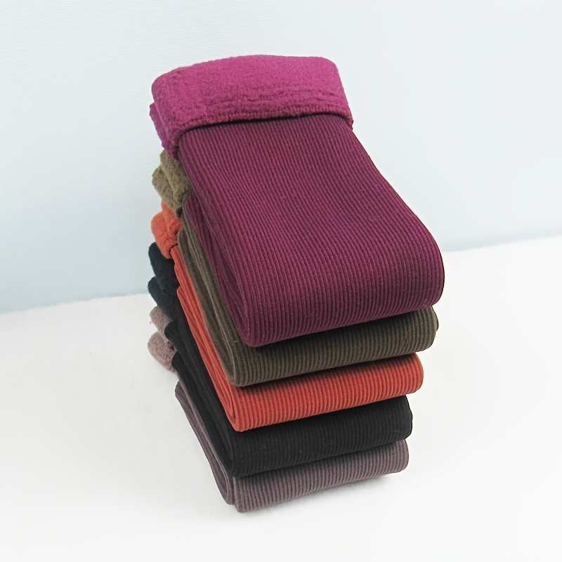 

5 Pairs Thick & Warm Plush Solid Color Socks, Simple Comfy Snow Socks Floor Socks, Women's Stocking & Hosiery