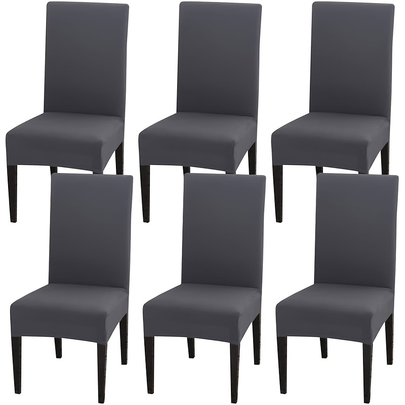 

6pcs/set Stretchy Dining Chair Covers - Removable & Washable Seat Protector For Easy Cleaning