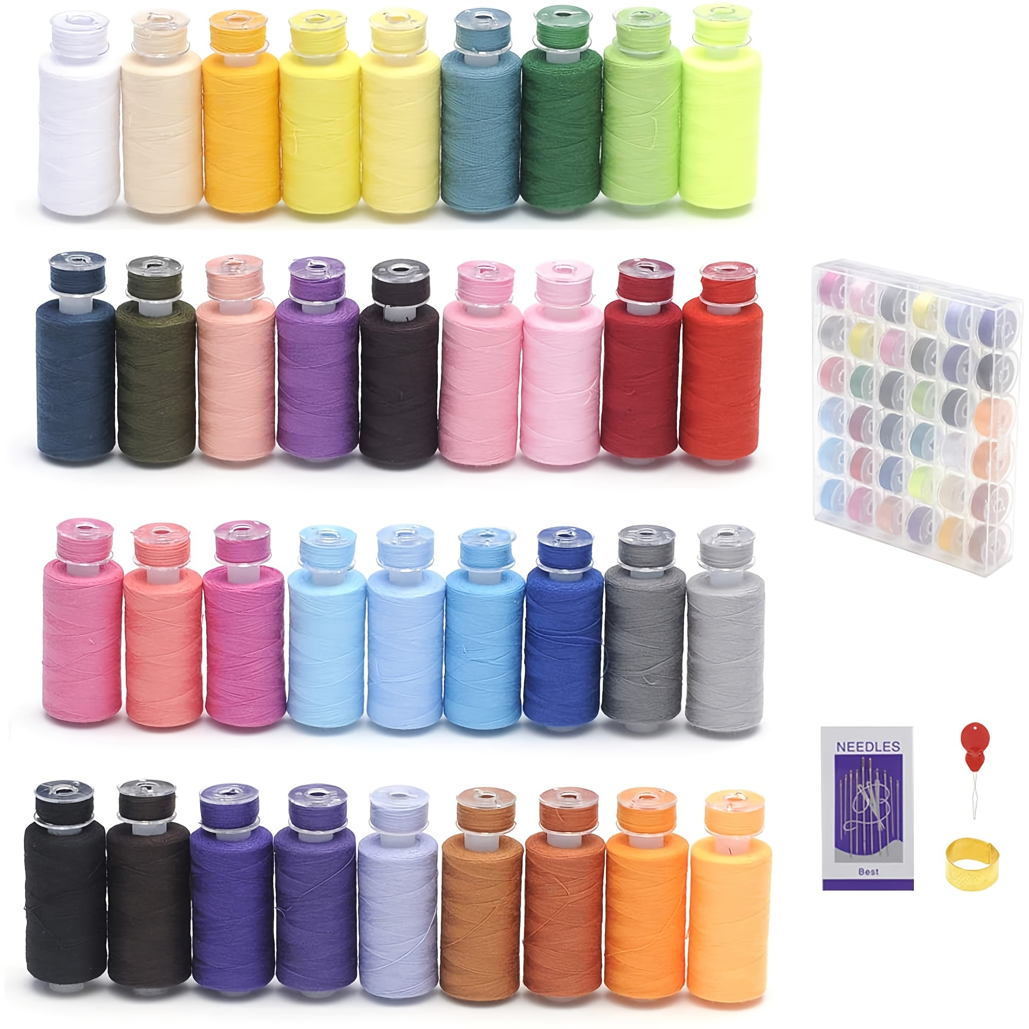 Multicolor Sewing Machine Bobbins Reusable Plastic Bobbins Spools With  Thread For Embroidery Sewing Accessories - Temu Bulgaria