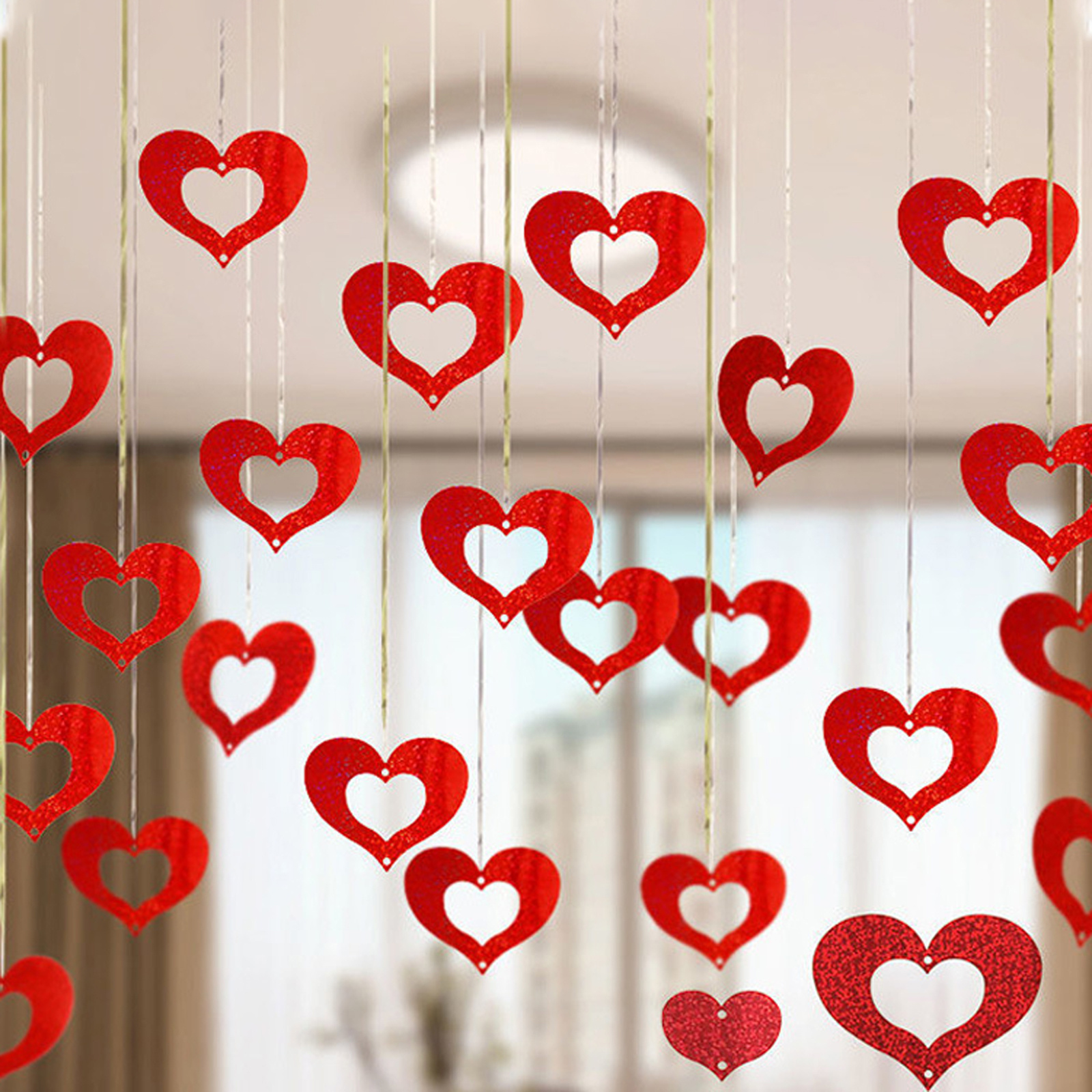 Set Valentines Day Heart Confetti Scene Decor Room Decor ...