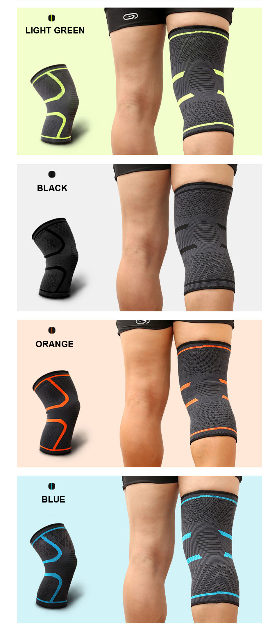 1pc AOLIKES Compression Knee Pad Sleeve Comfortable Knee Brace for Running, Volleyball, Basketball, Yoga, Tennis, Football & More! details 7