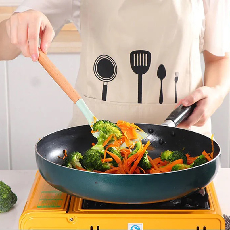 Silikonspatel Löffel Mit Holzgriff - Flexibel & Antihaft Für Küche