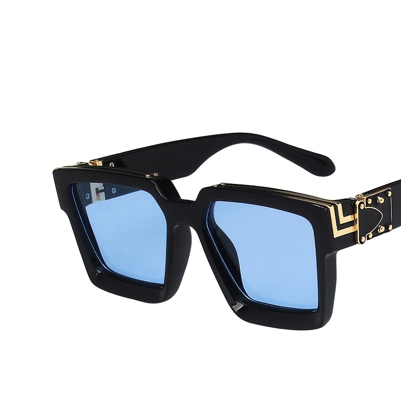 Retro Millionaire Sunglasses Square Metal Punk Rock Hip Hop Glasses Men  Women