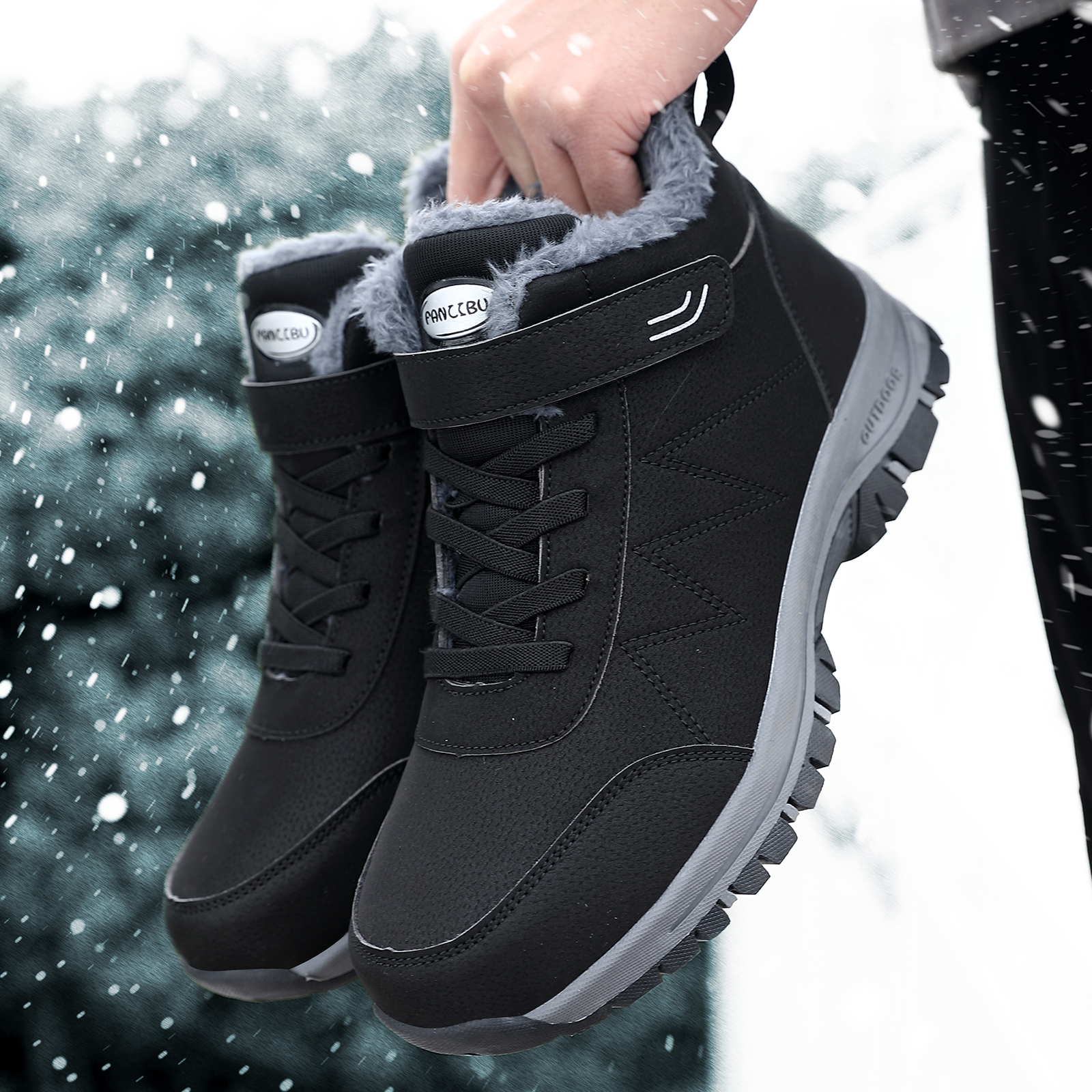 Boots de neige TEXTO noir bi matière à plateforme - Boots / bottines Femme