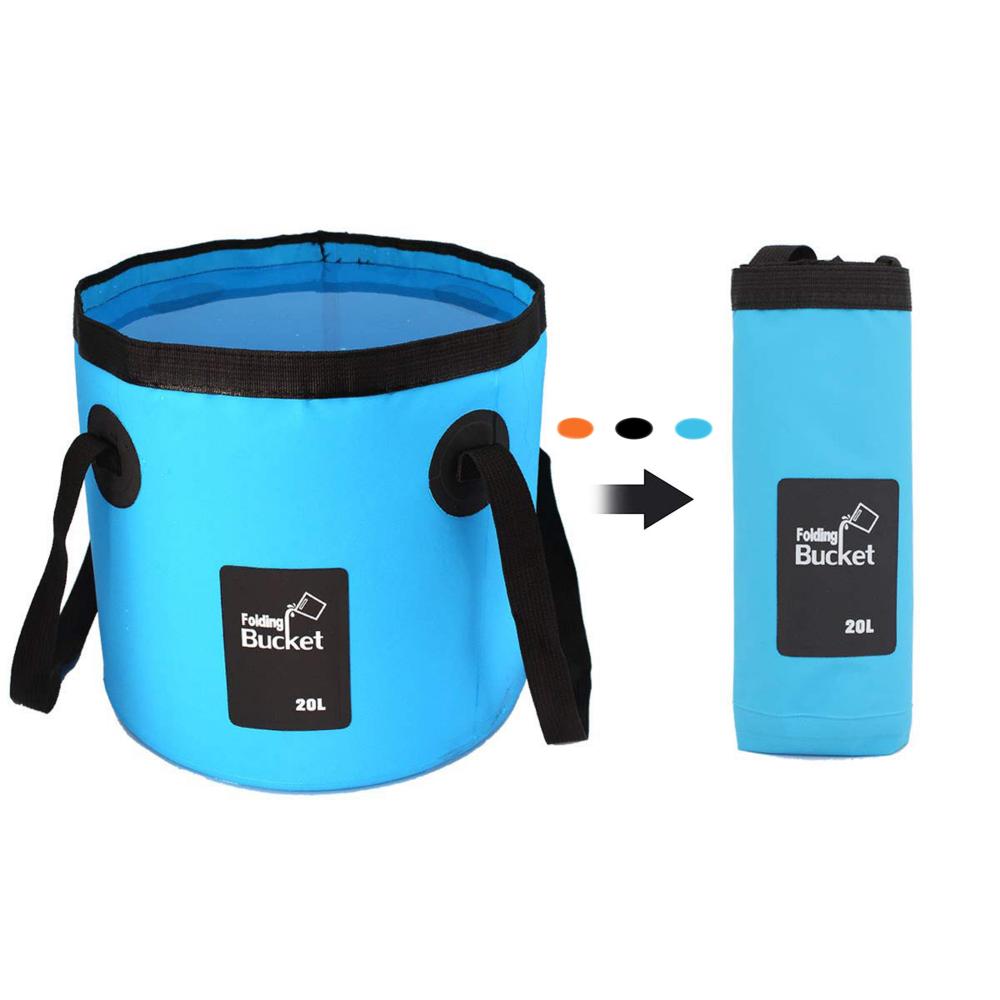 Collapsible Water Bucket, Foldable Water Sink Container 20L Portable for  Camping Army Green