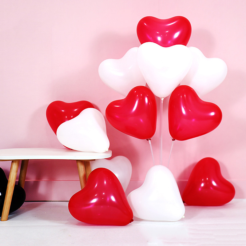 Globos latex corazon liso (pack x 10) - Deco Mayorista