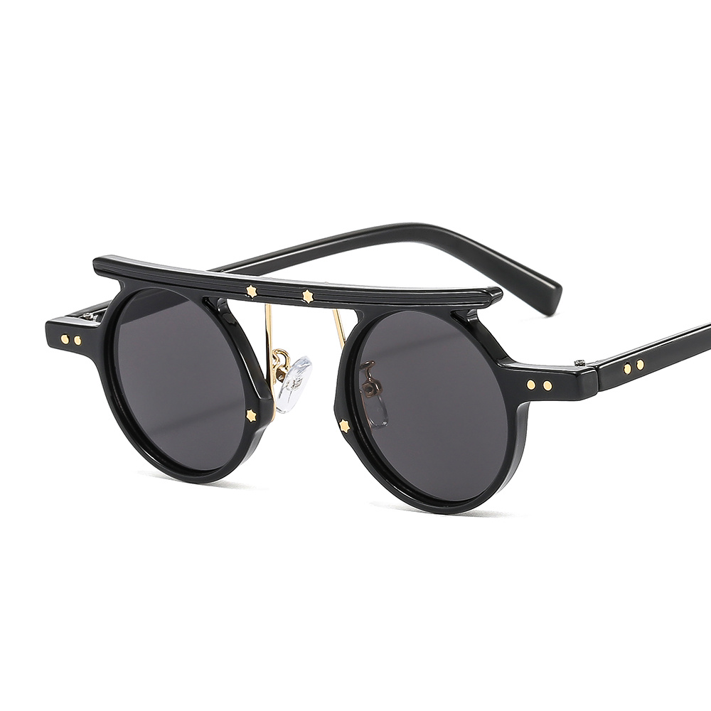 Small Round Frame Hip-hop Punk Style Fashion Sunglasses Vintage Ladies  Stylish Design Sunglasses - Temu