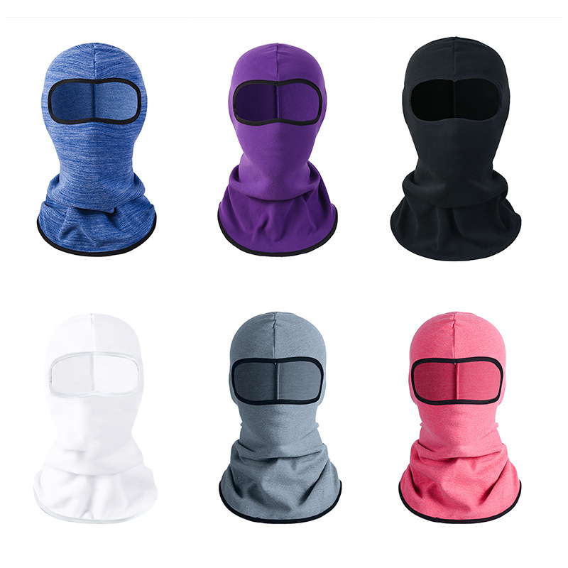 Fashion (Single Hole Purple)Cycling Mask Summer Sun Protection Ice Silk  Head Cover Fishing UV Protecti XXA