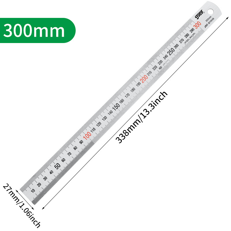 2 Pcs 30cm&15cm Metal Ruler, Stainless Steel Ruler Black Metal Long Ruler  with Conversion Table for School and Office Measuring – BigaMart