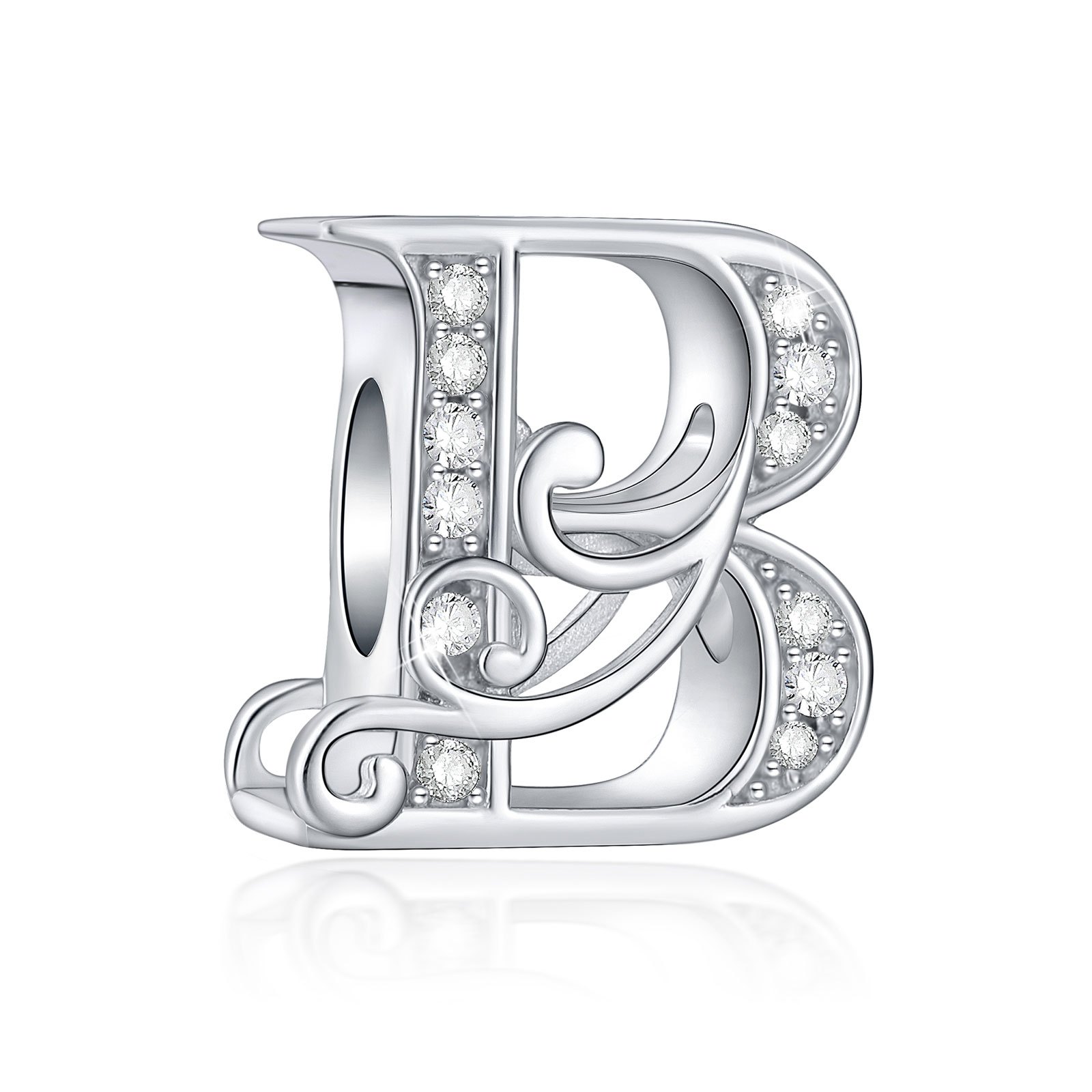 PARCOM Initial Charms Fits Pandora Bracelet S925 Sterling Silver Letter Charms for Bracelets Alphabet A-Z Letters Bead Bracelet for Women Girls