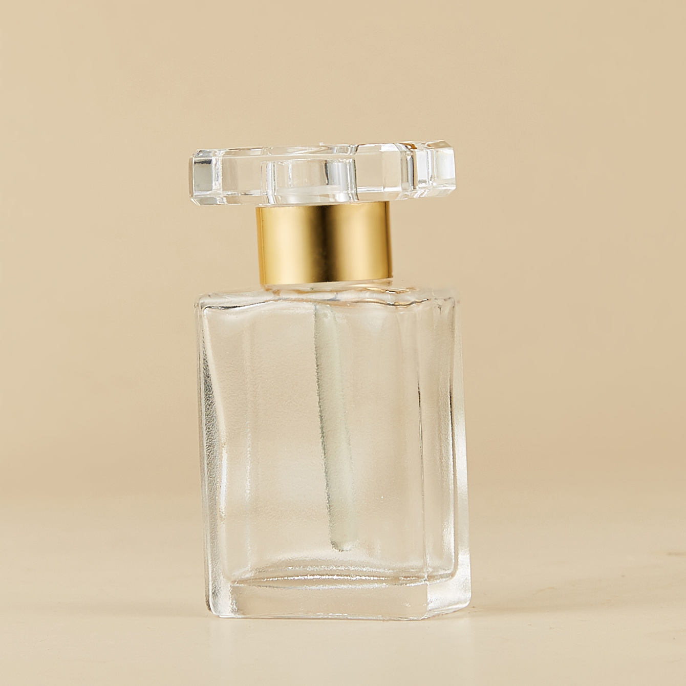 15ml Bottle Square Cap Square Bottle Perfume Sub-bottling Glass Drop Stick Essential Oil Bottle Transparent Portable Empty Bottle
