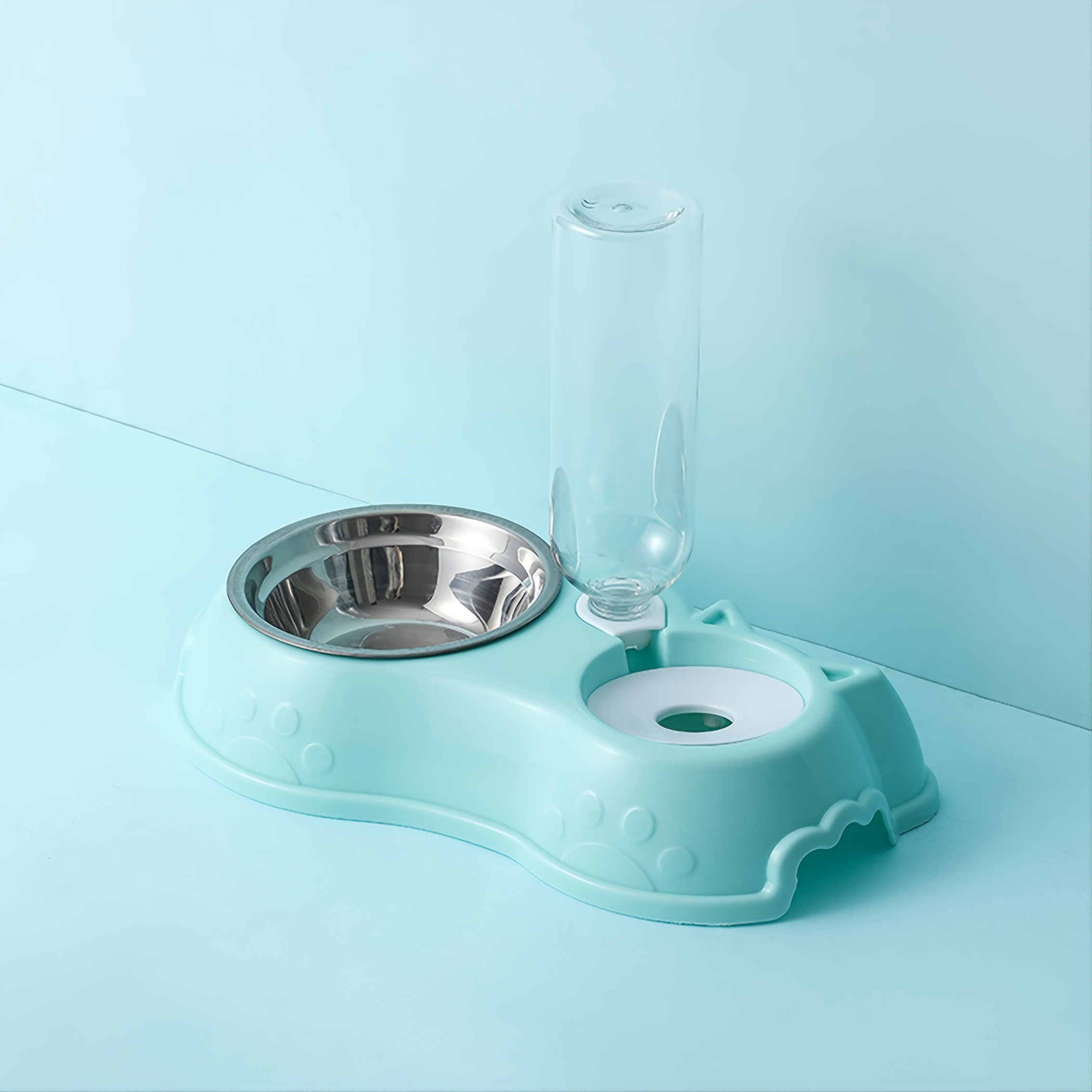 Pet Water & Food Bowl Set, Double Bowls With Automatic Water Dispenser  Bottle For Small Dogs & Cats - Temu