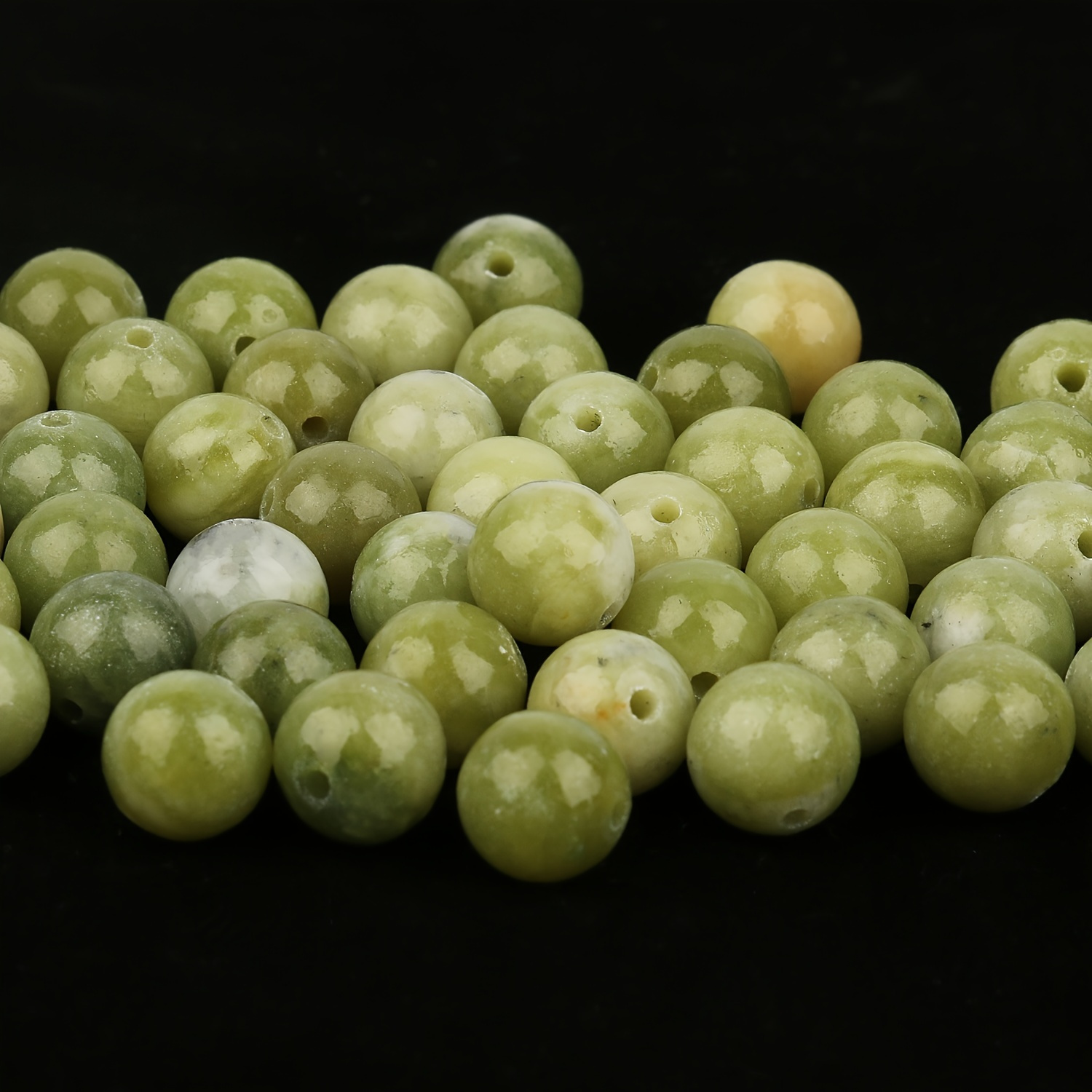 

Natural Stone Green Jade Round Loose Beads 4 6 8 10 Mm For Diy Jewelry Making 15