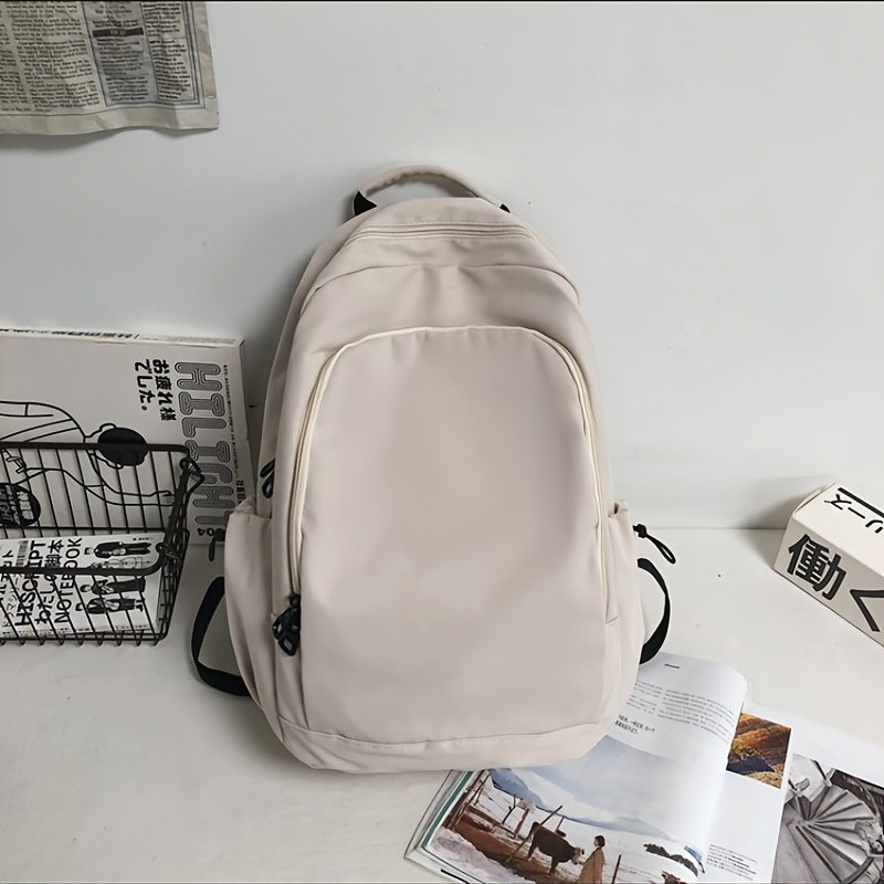 

1pc Large Capacity Double Zipper Nylon Waterproof Backpack