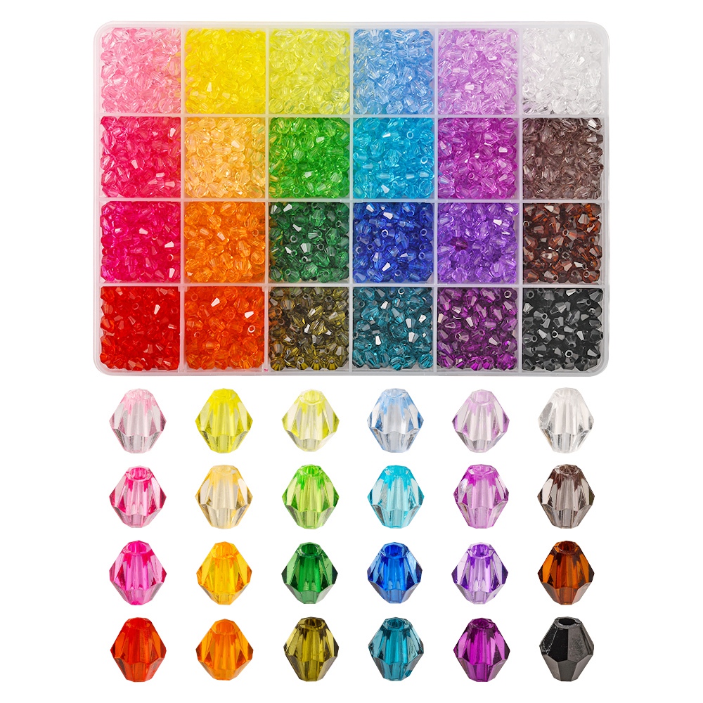 Mixed Color Glitter Transparent Plastic Pony Beads For - Temu