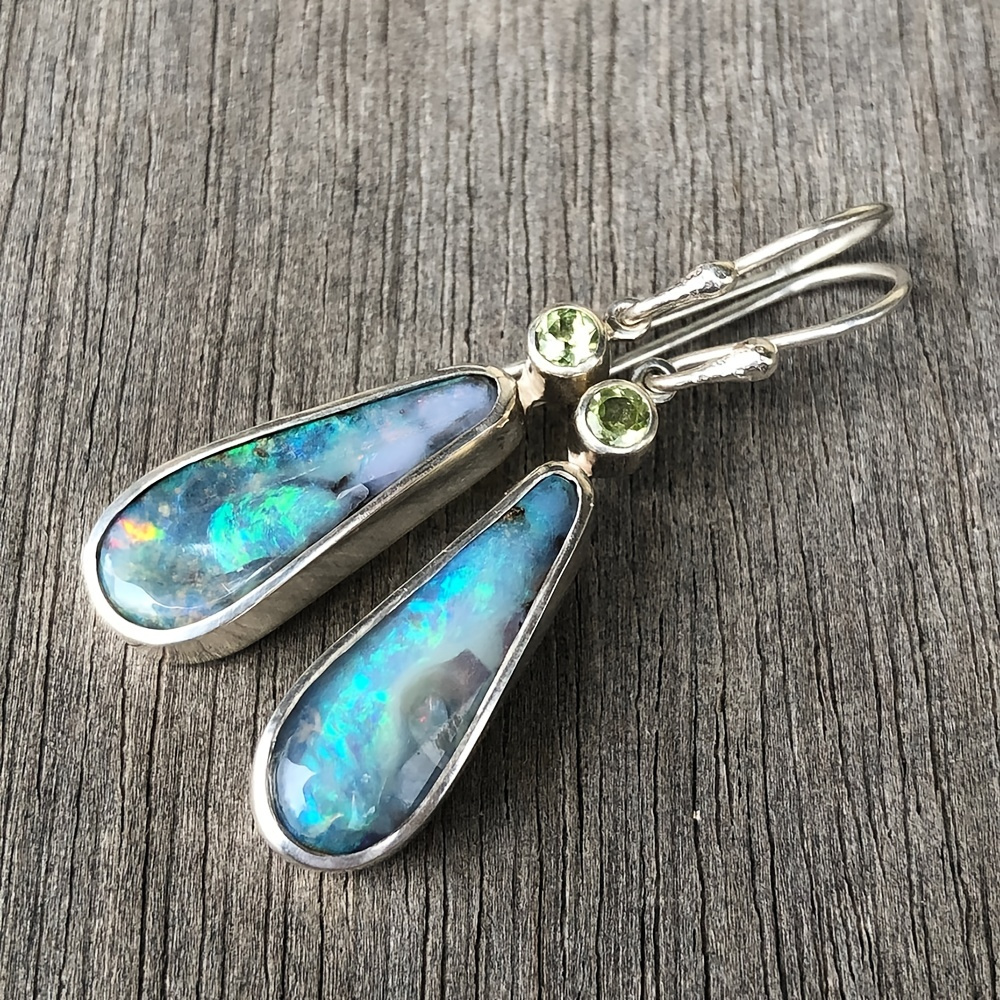

Bohemian Style Creative Light Green Faux Opal Drop Earrings Jewelry Gift For Women