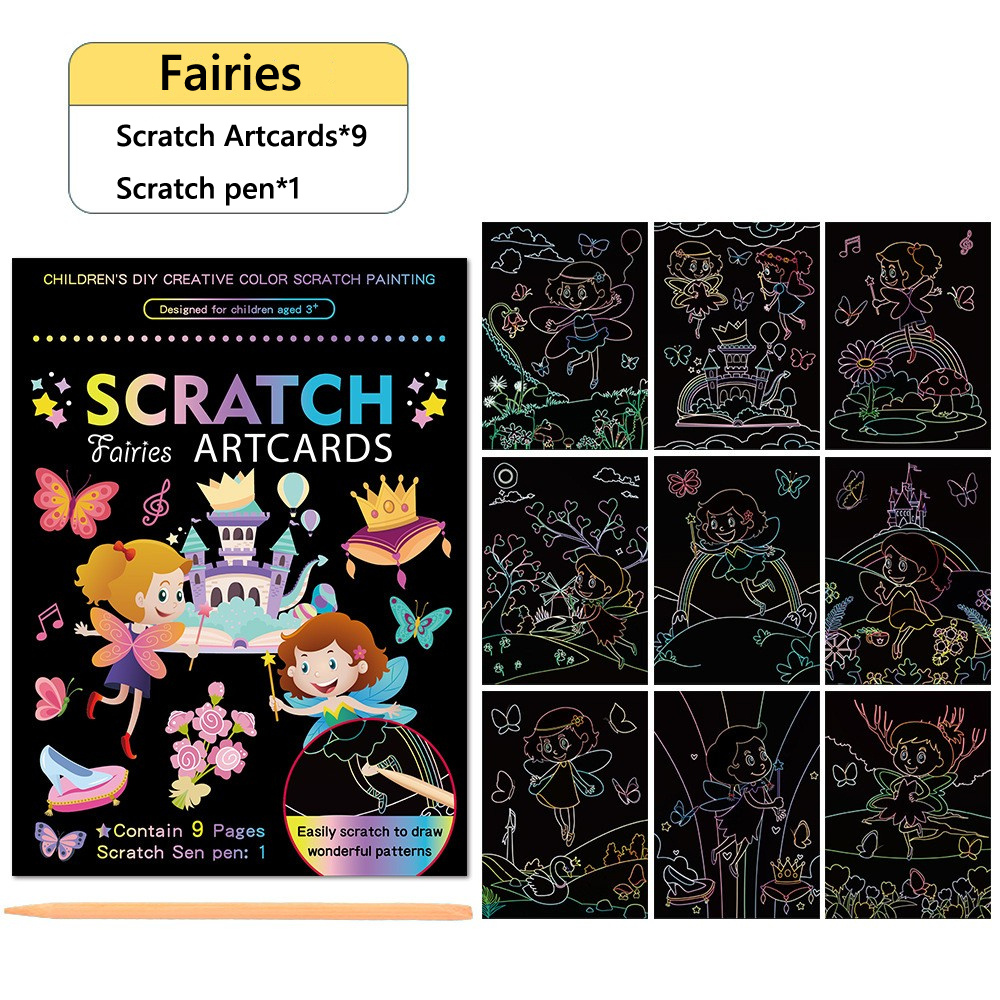 Scratch Art For Kids Magic Rainbow Scratch Papers Two Sided - Temu