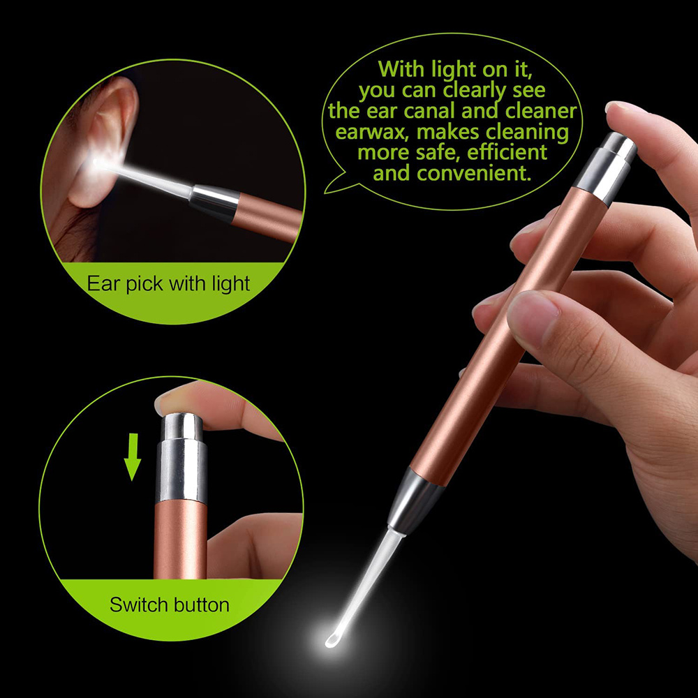 Led Earwax Removal Tool With Tweezer And Spoon Safe And Effective Ear Cleaning For Kids And