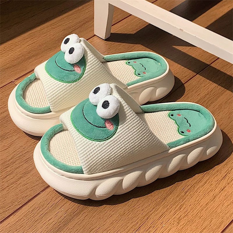 Minimalist Eva Spring & Winter Slippers, Men's Cute Frog Slides Slip On Open Back Indoor Outdoor Shoes Slippers