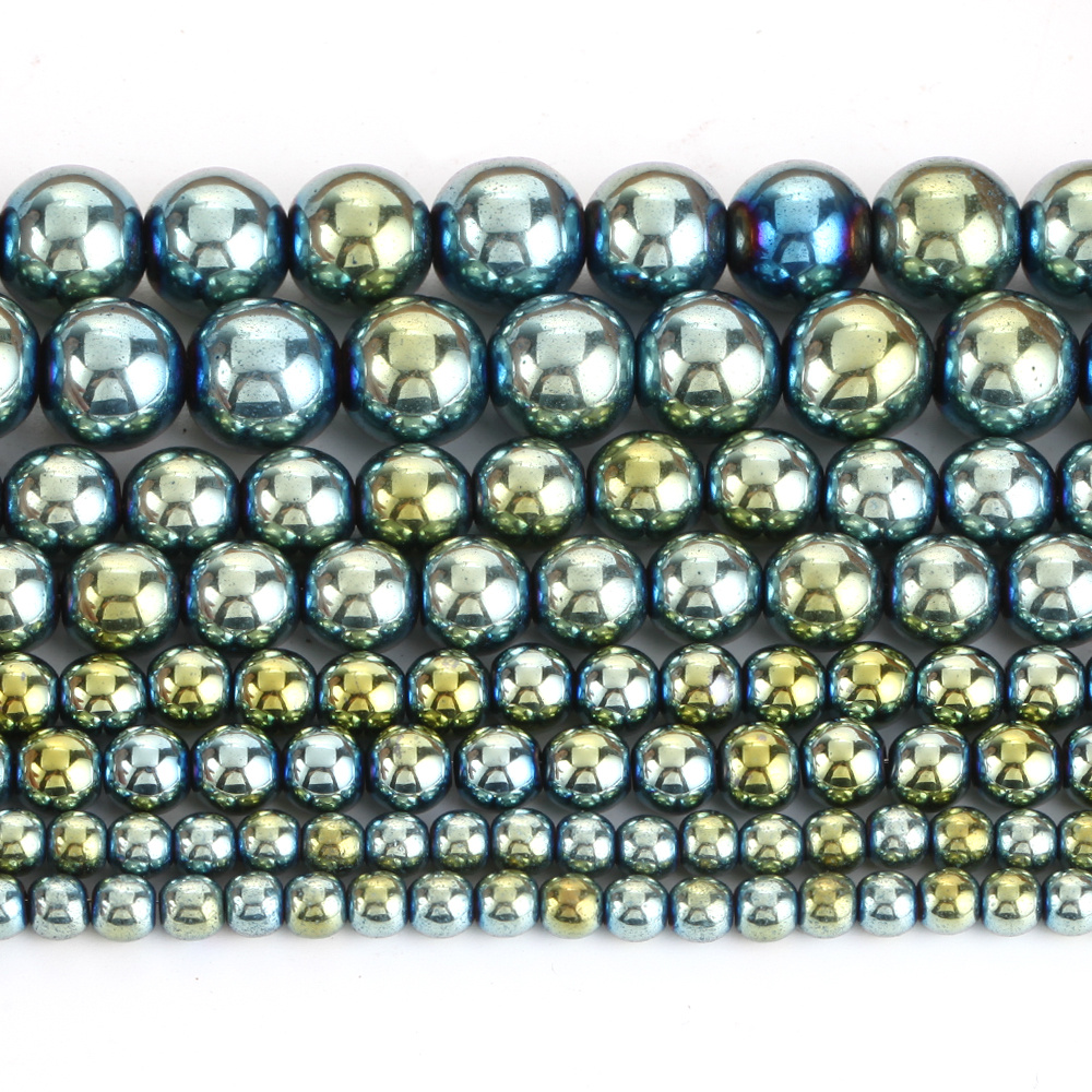 Natural Stone Beads Kc Golden Hematite Round Loose Beads For - Temu