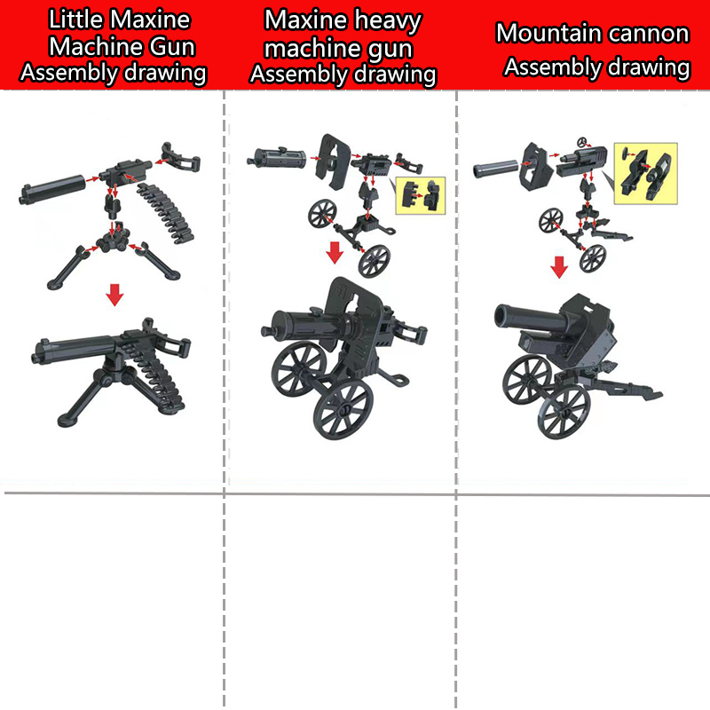 Military Heavy Weapons Building Block Set Maxine 92 Heavy Machine Gun