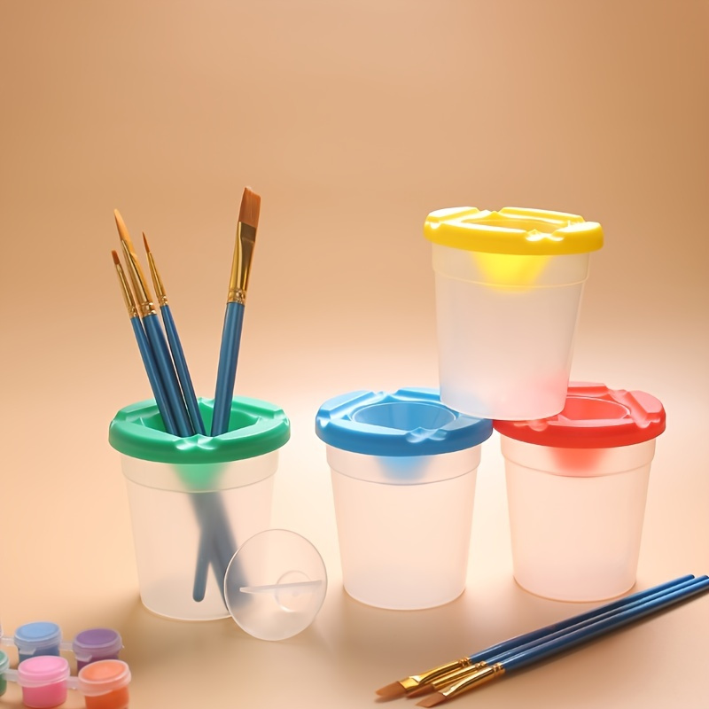 10Pcs Spill Proof Paint Cups, No-Spill Paint Cups with Lids Kids Painting  Toys